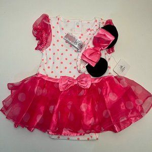 NWT Disney Baby Minnie Mouse Polka Dot Dress with Ears Headband